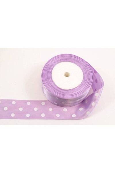 OEM Satin Ribbon With 3 Polka Dots 4 Cm/22m Lilac