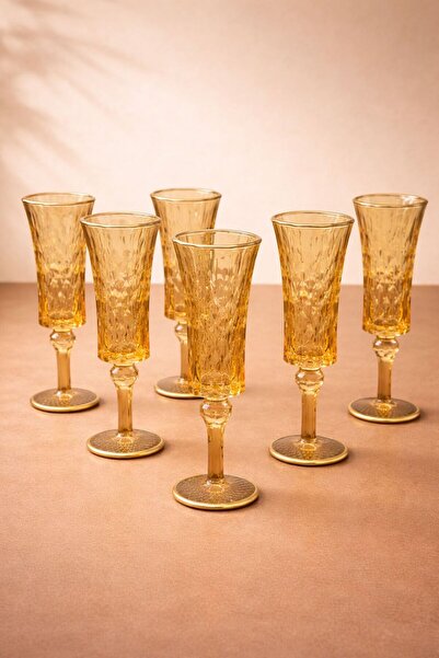 YzHome 6 Lı Cam Renkli Kahve Yanı Bardak Su Bardağı 180ml