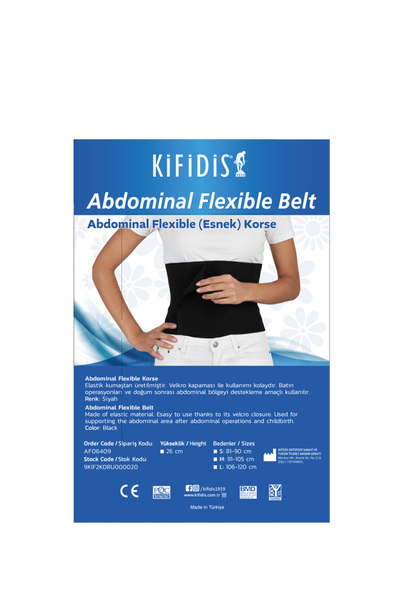 Kifidis Abdominal Flexible Korse - Siyah - L Beden