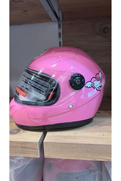 Kask SEVİMLİ KAPALI ÇOCUK KASKI PEMBE HELLO KİTTY