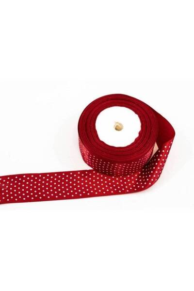 OEM Set of 3 rolls of Satin Ribbon with 10 dots 4 cm/22m Grena