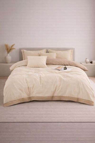 Velmora Home VELMORA DUAL - Premium Cotton Duvet Cover Set , Reversible, 6 Pi...