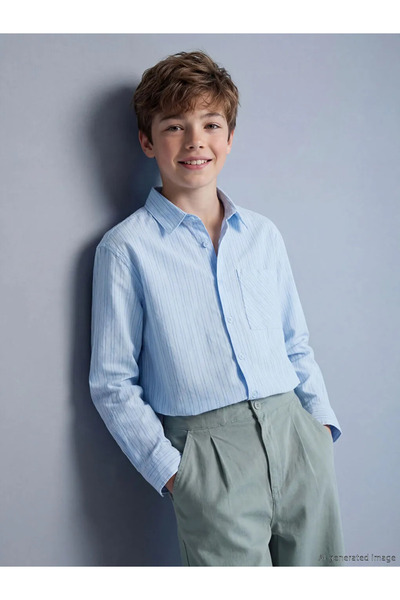 LC Waikiki Lcw Kids Blue Striped Boys' Shirt