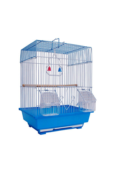 Ropet Square Cage 39 x 30 x 23 cm, for exotic birds, Blue,