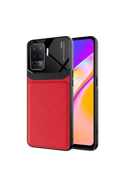 Ceponya حافظة لهاتف اوبو رينو 5 لايت مظهر جلدي بتصميم غطاء خلفي صلب