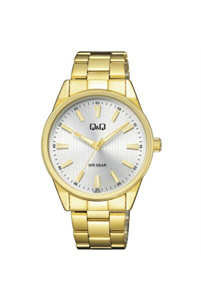 Q&Q Ceas QZ94J001Y, auriu, carcasa 40mm, cadran argintiu