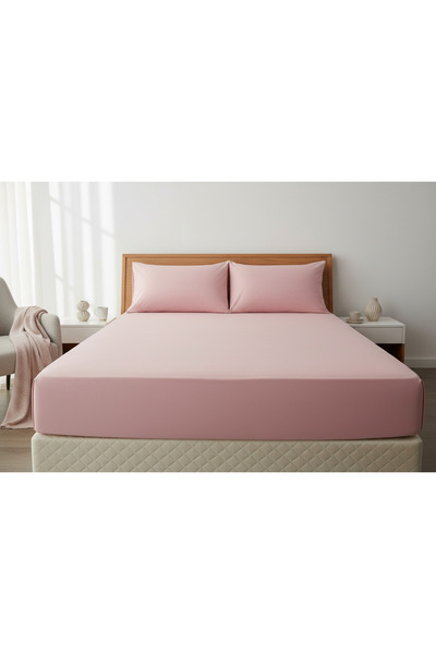 YAZICI 180X200 King Size Fitted Sheet Set with Pillow Covers and Cotton Soft ...