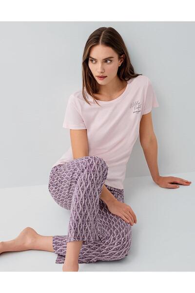 Pierre Cardin Women's Cotton Modal Pajama Set – Short Sleeve T-Shirt and Patt...