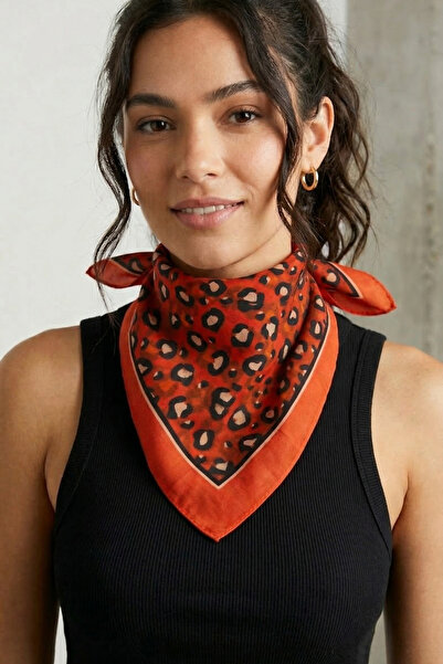 PETEK AKSESUAR Leopard Printed Pack Satin P Cotton U Bandana