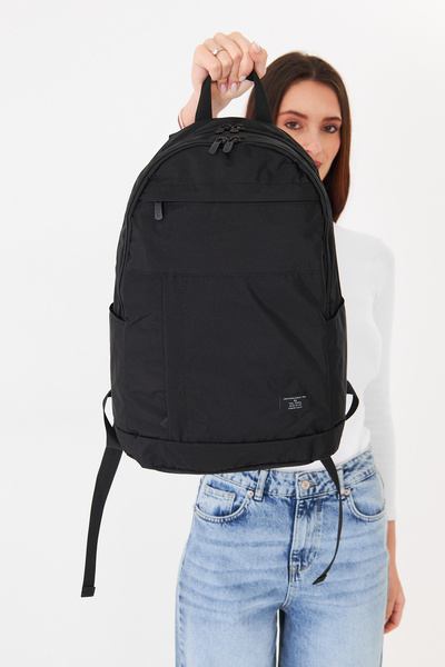 Superbag 5 Bölmeli Su İtici Kumaş Spor Sırt Çantası Siyah Günlük Okul ve Seya...
