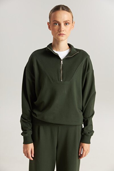 Bumbăcel Women's cotton hooded zip-up sweatshirt