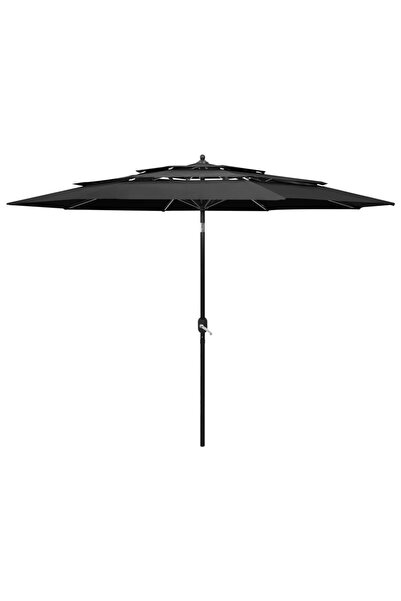Concept Ομπρέλα ηλίου 3 επιπέδων, αλουμινένιος στύλος, ανθρακί, 3 μ.