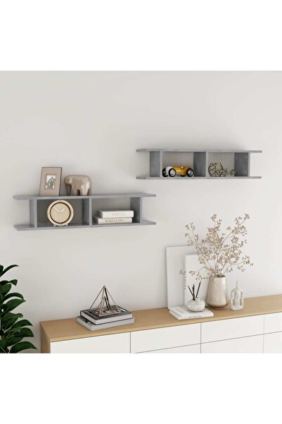 Concept Ράφια τοίχου, 2 τεμάχια, γκρι σκυροδέματος, 90x18x20 cm, μοριοσανίδα