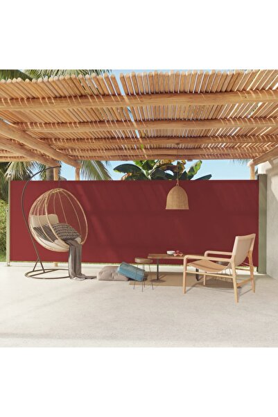 Concept Copertină laterală retractabilă de terasă, roșu, 180x600 cm