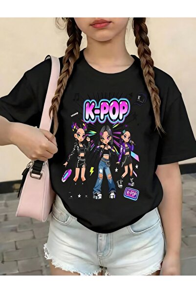 BENROMA تي شيرت مطبوع للأطفال من الجنسين من K-POP 3GH2