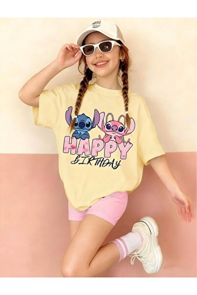 E-ROMA Happy Birthday Printed Unisex Children's T-Shirt 3Gh3