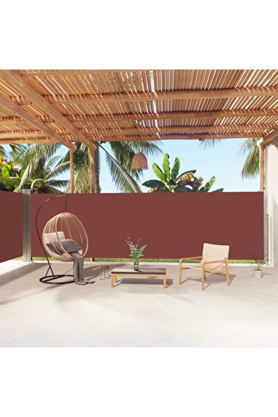 Concept Copertină laterală retractabilă, maro, 180x1000 cm