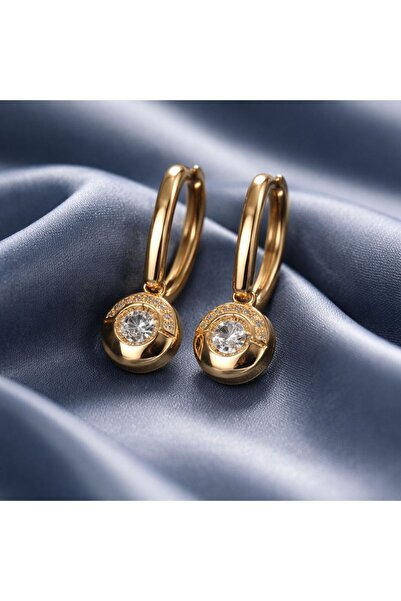 B&T Bujiteri Xuping Jewelry Modern Design Stone-Set Gold Stylish Earrings