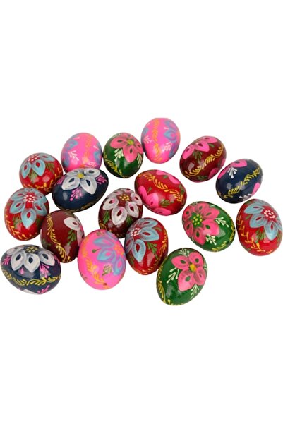 Woodcarver Set of 10 multicolored wooden Easter Eggs