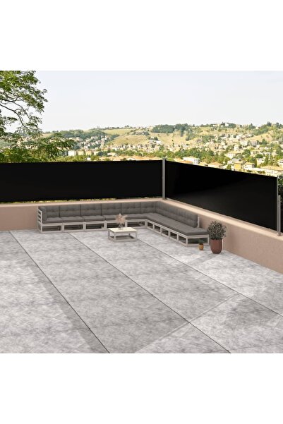 Concept Copertină laterală retractabilă, negru, 117x1200 cm