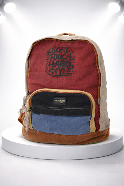 KAFF Casual Unisex Vintage Canvas Backpack with Zippered Front Pocket -Moonvntg