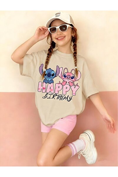 E-ROMA Happy Birthday Printed Unisex Children's T-Shirt 3Gh3