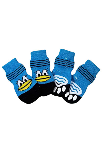 Ropet Sosete Antiderapante Pentru Caini, 4 buc, Albastru duck, Marimea M