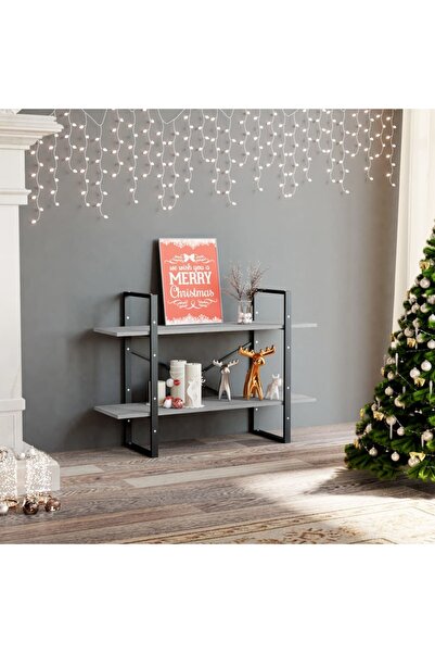 Concept Bookcase with 2 shelves, concrete grey, 100x30x70 cm, chipboard