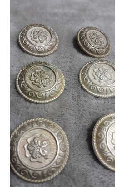 ILCARE زر معدني مطلي بالبرونز العتيق 40 مقاس 36 ملم 6 قطع