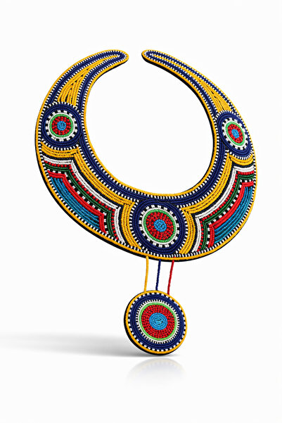 Desert & nile artistry Aftican Maasai Royal Heritage Beaded Collar Necklace