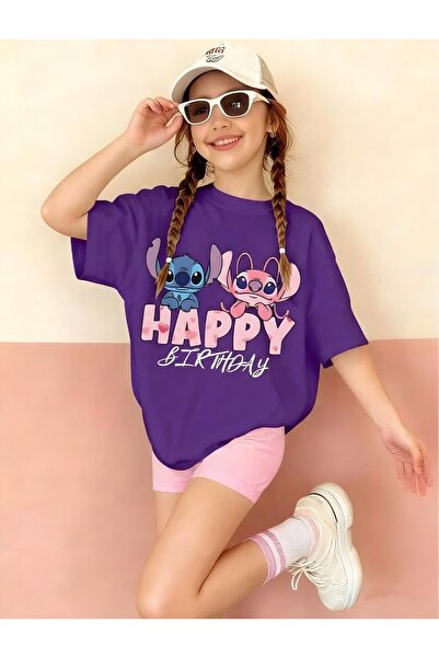 E-ROMA Happy Birthday Printed Unisex Children's T-Shirt 3Gh3