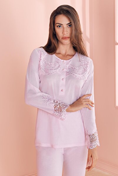 Espuar 757 طقم بيجامة نسائي مريح من القطن الممشط مكون من 3 قطع