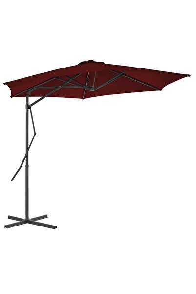 Concept Umbrelă de exterior cu stâlp din oțel, bordo, 300x230 cm