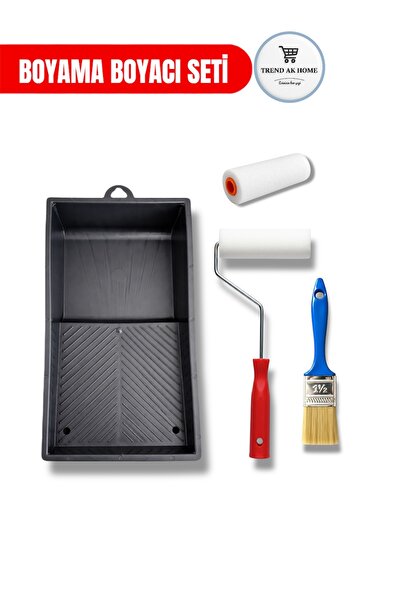 OSKAR FIRÇA 10 cm Sponge Roller Paint Set Roller Handle + Spare Sponge + Pain...