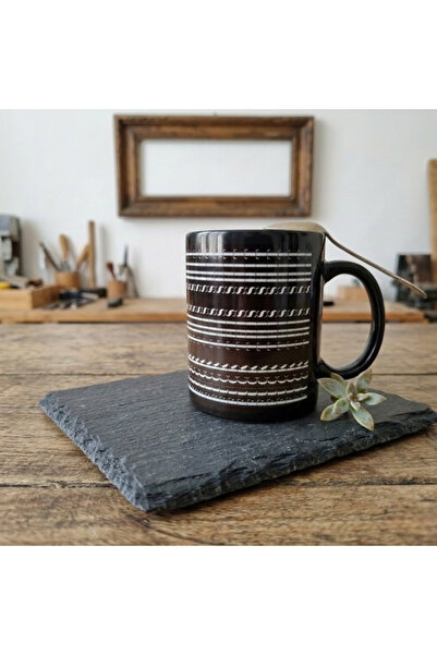 IVART Siyah- Fuc*k This Shit Baskılı Porselen Standart Siyah Kupa Bardak-Nah-...