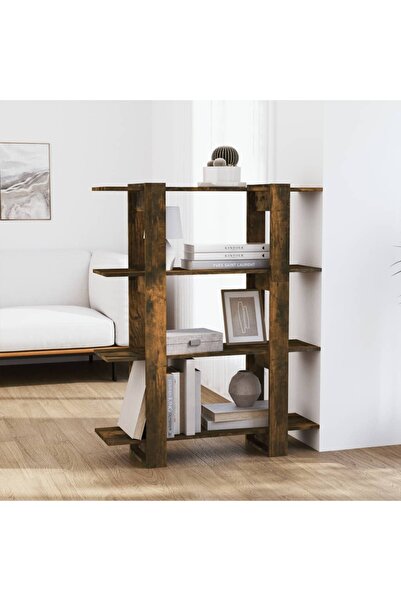 Concept Bibliotecă/Separator cameră, stejar fumuriu, 100x30x123,5 cm