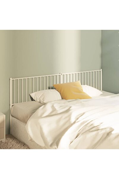 Concept Tăblie de pat metalică, alb, 206x3x90 cm