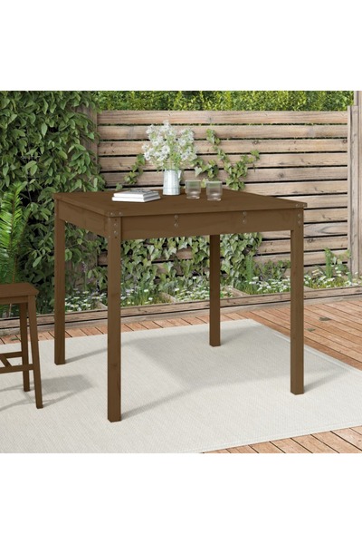 Concept Τραπέζι κήπου, μελί καφέ, 82,5x82,5x76 cm, μασίφ ξύλο πεύκου