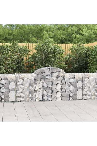 Concept Coșuri gabion arcuite 11 buc, 200x30x80/100cm, fier galvanizat