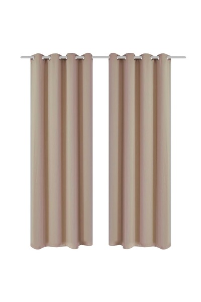 Concept Κουρτίνες συσκότισης με μεταλλικούς κρίκους, 2 τεμ., κρεμ, 135 x 245 εκ.
