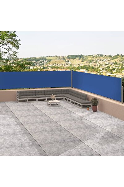 Concept Copertină laterală retractabilă, albastru, 117x1200 cm