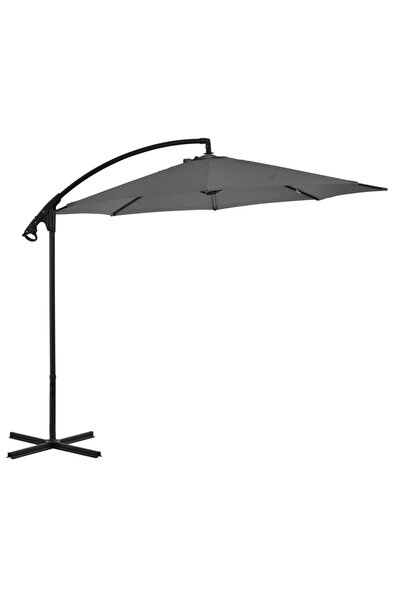 Concept Umbrelă suspendată cu stâlp din oțel, antracit, 300 cm