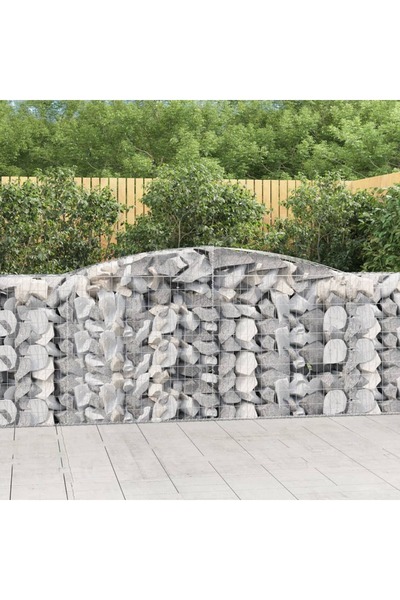 Concept Coșuri gabion arcuite 9 buc, 400x50x100/120 cm fier galvanizat