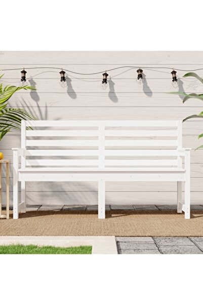 Concept Παγκάκι κήπου, λευκό, 159,5x48x91,5 cm, μασίφ ξύλο πεύκου