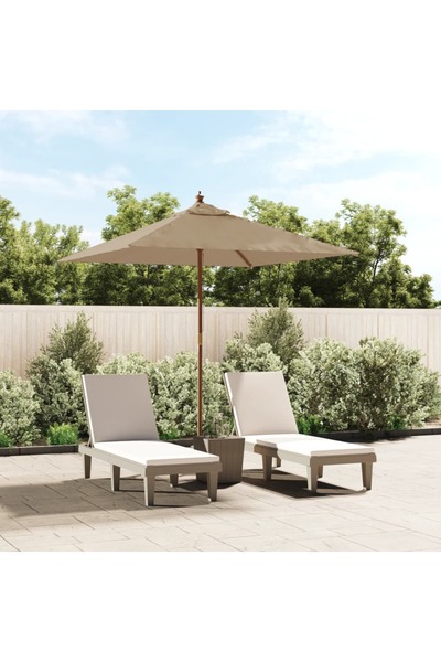 Concept Umbrelă soare de grădină stâlp din lemn taupe 198x198x231 cm