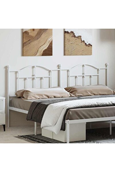 Concept Tăblie de pat metalică, alb, 180 cm
