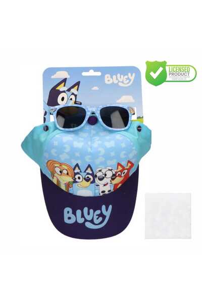 bluey Kids Sunglasses with UV Protective and Cap, & Bingo