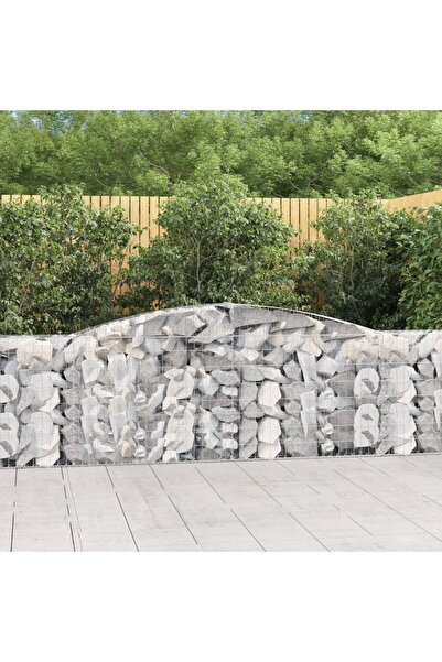 Concept Coșuri gabion arcuite 15 buc, 400x30x80/100 cm, fier galvanizat