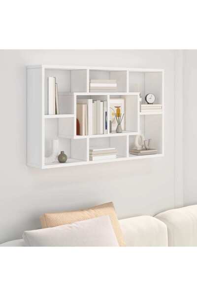 Concept Raft de perete, alb, 85x16x52,5 cm, lemn compozit