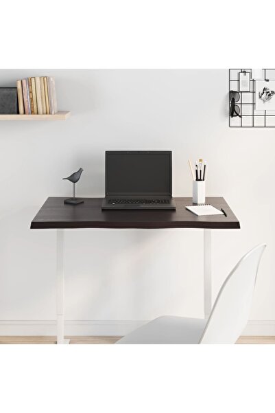 Concept Blat birou gri închis, 80x40x2 cm, lemn masiv stejar tratat